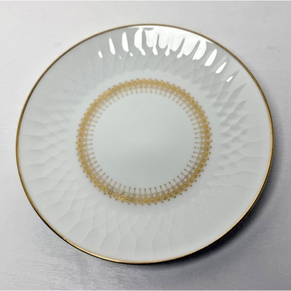 VTG Noritake Irmina Bread & Butter Plate Pattern 6601 White Gold China 1965-1969